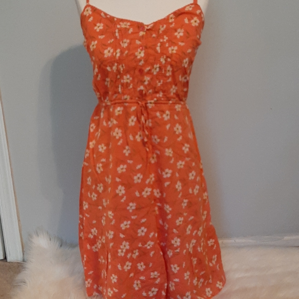 Old navy coral straps flower sundress size S